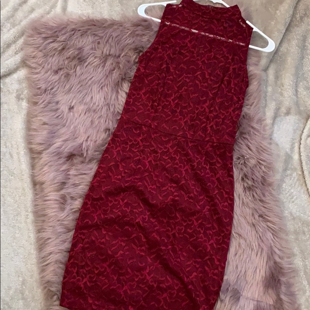 Maroon lace dress
